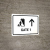 Gate 1 With Up Arrow White Landscape - Wall Sign