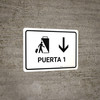 Gate 1 With Down Arrow White Spanish Landscape - Wall Sign