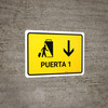 Gate 1 With Down Arrow Yellow Spanish Landscape - Wall Sign