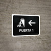 Gate 1 With Left Arrow Black Spanish Landscape - Wall Sign Gate 1 With Left Arrow Black Spanish Landscape - Wall Sign