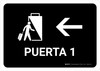 Gate 1 With Left Arrow Black Spanish Landscape - Wall Sign Gate 1 With Left Arrow Black Spanish Landscape - Wall Sign