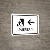Gate 1 With Left Arrow White Spanish Landscape - Wall Sign