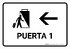 Gate 1 With Left Arrow White Spanish Landscape - Wall Sign