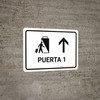 Gate 1 With Up Arrow White Spanish Landscape - Wall Sign