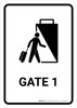 Gate 1 White Portrait - Wall Sign