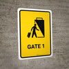 Gate 1 Yellow Portrait - Wall Sign