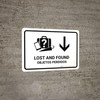Lost And Found With Down Arrow White Bilingual Spanish Landscape - Wall Sign