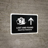 Lost And Found With Up Arrow Black Bilingual Spanish Landscape - Wall Sign Lost And Found With Up Arrow Black Bilingual Spanish Landscape - Wall Sign