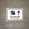Lost And Found With Up Arrow White Bilingual Spanish Landscape - Wall Sign Lost And Found With Up Arrow White Bilingual Spanish Landscape - Wall Sign
