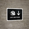 Lost And Found With Down Arrow Black Landscape - Wall Sign Lost And Found With Down Arrow Black Landscape - Wall Sign
