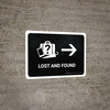 Lost And Found With Right Arrow Black Landscape - Wall Sign