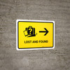 Lost And Found With Right Arrow Yellow Landscape - Wall Sign Lost And Found With Right Arrow Yellow Landscape - Wall Sign