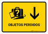 Lost And Found With Down Arrow Yellow Spanish Landscape - Wall Sign