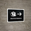 Lost And Found With Right Arrow Black Spanish Landscape - Wall Sign