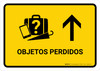 Lost And Found With Up Arrow Yellow Spanish Landscape - Wall Sign