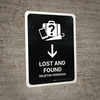 Lost And Found With Down Arrow Black Bilingual Spanish Portrait - Wall Sign