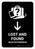 Lost And Found With Down Arrow Black Bilingual Spanish Portrait - Wall Sign