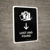 Lost And Found With Down Arrow Black Portrait - Wall Sign Lost And Found With Down Arrow Black Portrait - Wall Sign