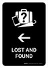 Lost And Found With Left Arrow Black Portrait - Wall Sign