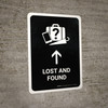 Lost And Found With Up Arrow Black Portrait - Wall Sign