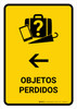 Lost And Found With Left Arrow Yellow Spanish Portrait - Wall Sign