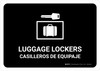 Luggage Lockers Black Bilingual Spanish Landscape - Wall Sign