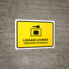 Luggage Lockers Yellow Bilingual Spanish Landscape - Wall Sign
