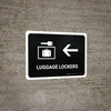 Luggage Lockers With Left Arrow Black Landscape - Wall Sign