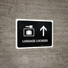 Luggage Lockers With Up Arrow Black Landscape - Wall Sign