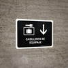 Luggage Lockers With Down Arrow Black Spanish Landscape - Wall Sign