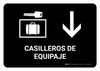 Luggage Lockers With Down Arrow Black Spanish Landscape - Wall Sign