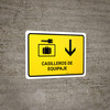 Luggage Lockers With Down Arrow Yellow Spanish Landscape - Wall Sign