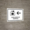 Luggage Lockers With Left Arrow White Spanish Landscape - Wall Sign Luggage Lockers With Left Arrow White Spanish Landscape - Wall Sign