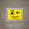 Luggage Lockers With Left Arrow Yellow Spanish Landscape - Wall Sign