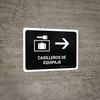 Luggage Lockers With Right Arrow Black Spanish Landscape - Wall Sign