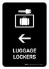 Luggage Lockers With Left Arrow Black Portrait - Wall Sign