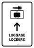 Luggage Lockers With Up Arrow White Portrait - Wall Sign Luggage Lockers With Up Arrow White Portrait - Wall Sign