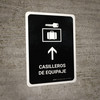 Luggage Lockers With Up Arrow Black Spanish Portrait - Wall Sign