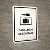 Luggage Lockers White Spanish Portrait - Wall Sign Luggage Lockers White Spanish Portrait - Wall Sign