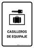 Luggage Lockers White Spanish Portrait - Wall Sign Luggage Lockers White Spanish Portrait - Wall Sign