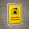 Luggage Lockers Yellow Spanish Portrait - Wall Sign Luggage Lockers Yellow Spanish Portrait - Wall Sign