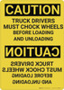 Caution: Mirrored Truck Drivers Must Chock Wheels - Wall Sign Caution: Mirrored Truck Drivers Must Chock Wheels - Wall Sign