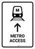 Metro Access With Up Arrow White Portrait - Wall Sign