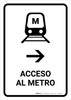 Metro Access With Right Arrow White Spanish Portrait - Wall Sign