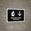 Nursing Room With Down Arrow Black Bilingual Spanish Landscape - Wall Sign