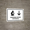 Nursing Room With Down Arrow White Bilingual Spanish Landscape - Wall Sign