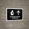 Nursing Room With Up Arrow Black Bilingual Spanish Landscape - Wall Sign Nursing Room With Up Arrow Black Bilingual Spanish Landscape - Wall Sign