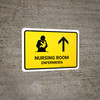 Nursing Room With Up Arrow Yellow Bilingual Spanish Landscape - Wall Sign Nursing Room With Up Arrow Yellow Bilingual Spanish Landscape - Wall Sign