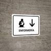Nursing Room With Down Arrow White Spanish Landscape - Wall Sign