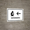 Nursing Room With Left Arrow White Spanish Landscape - Wall Sign